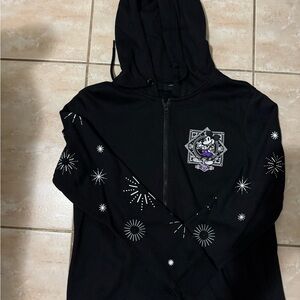 Disney Black Hoodie with White and Purple Accents